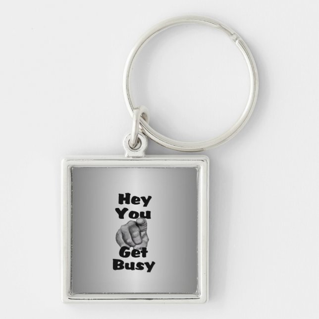 Hey You Get Busy Finger Key Ring (Front)