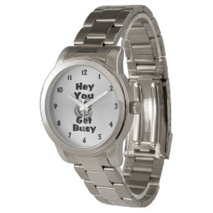 Hey You Get Busy Finger Silver Watch