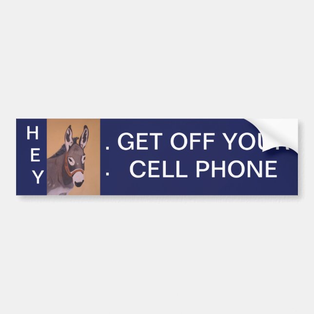 HEY YOU: GET OFF THE CELL PHONE BUMPER STICKER (Front)