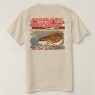 HeyCuz Outdoors Red Fish Red Dawn Design T-Shirt
