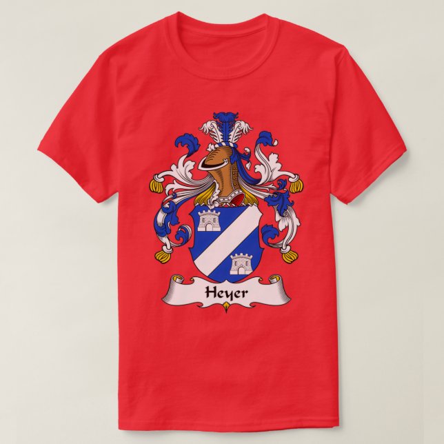 Heyer Coat of Arms Family Crest  T-Shirt (Design Front)
