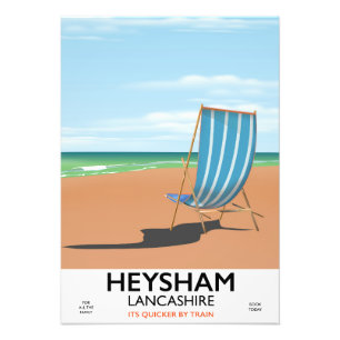 Heysham Lancashire vintage train poster