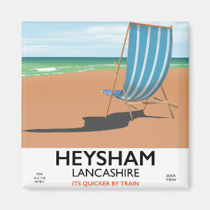 Heysham Lancashire vintage train poster Magnet