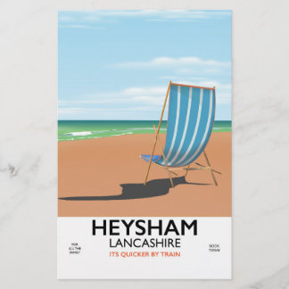 Heysham Lancashire vintage train poster Stationery
