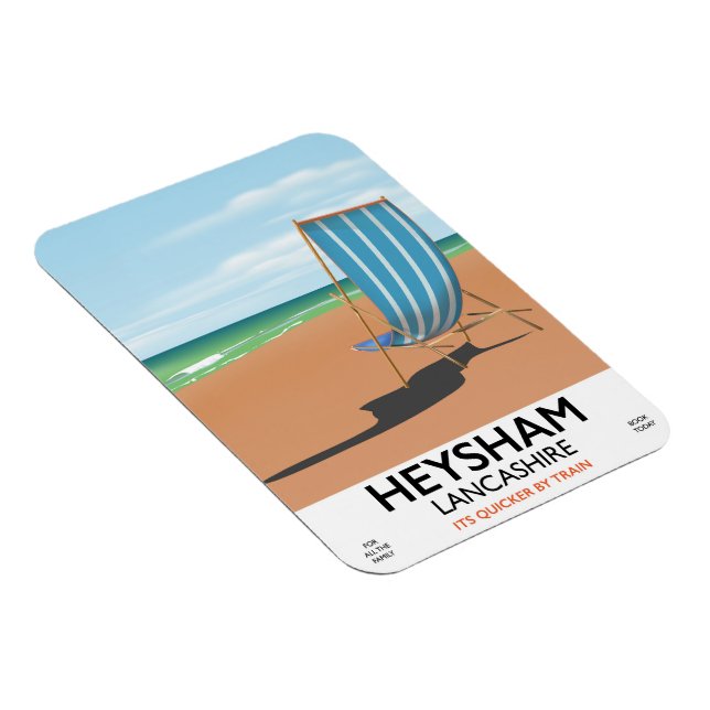 Heysham Lancashire vintage train print Magnet (Right Side)