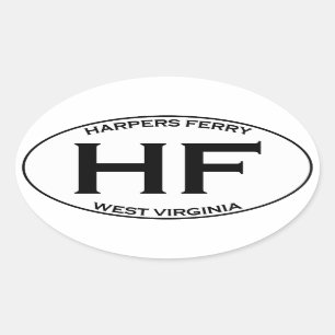 HF - Harpers Ferry West Virginia Oval Sticker