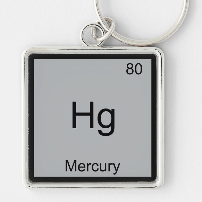 Hg - Mercury Funny Chemistry Element Symbol Tee Key Ring (Front)