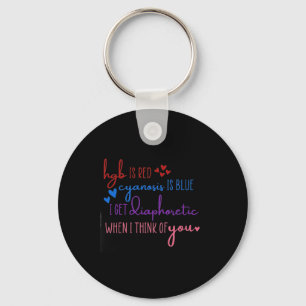 Hgb Is Red Cyanosis Is Blue Get Diaphoretic Nurse Key Ring