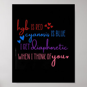 Hgb Is Red Cyanosis Is Blue Get Diaphoretic Nurse  Poster
