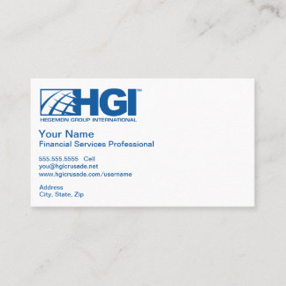 HGI Financial Services Professional Business Card