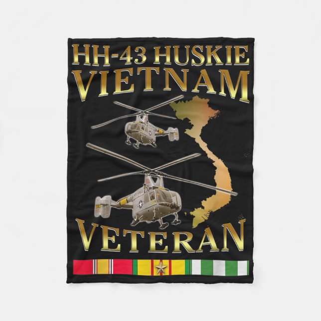 Hh 43 Huskie Helicopter Vietnam Veteran Hh-43 Viet Fleece Blanket (Front)