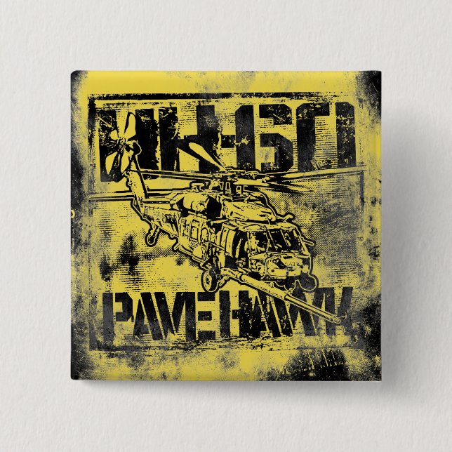 HH-60 Pave Hawk Square Button Button (Front)