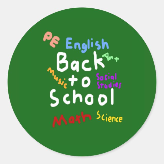 HI54EDU Back to School Classic Round Sticker (Front)
