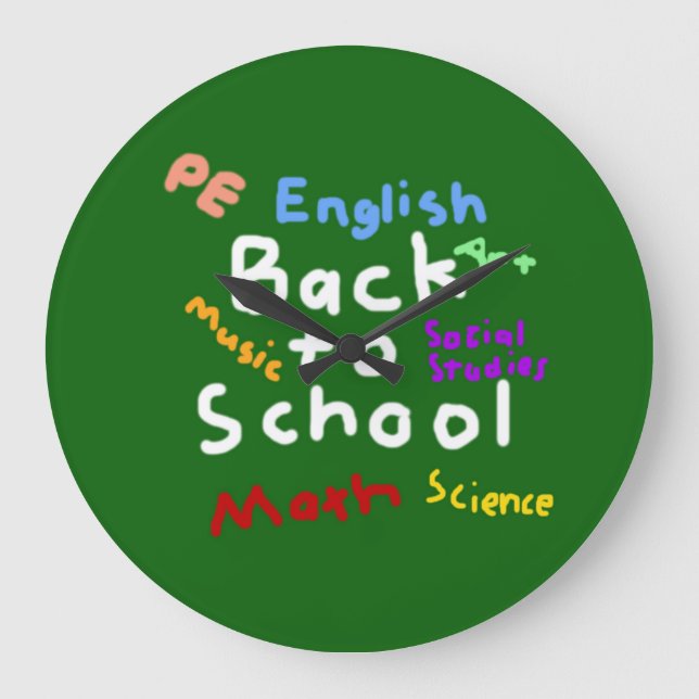 HI54EDU Back to School  Large Clock (Front)