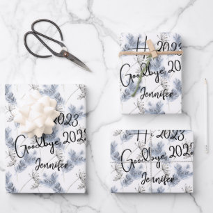 Hi 2022 Goodbye 2023 Wrapping Paper Sheet