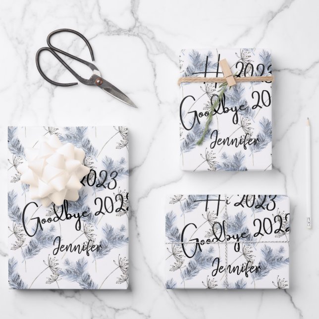 Hi 2023 Goodbye 2022 Wrapping Paper Sheet (Front)