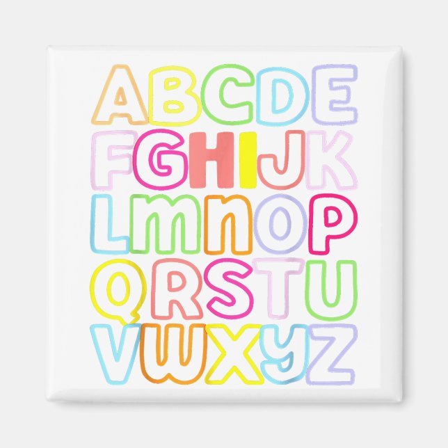 Hi Alphabet Back To School Pre K Kindergarten Teac Magnet (Front)