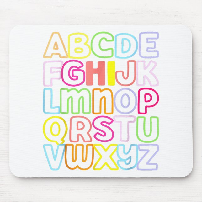 Hi Alphabet Back To School Pre K Kindergarten Teac Mouse Mat (Front)
