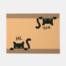 Hi Bye Cat Doormat New Home Gift Wedding Gift Bath