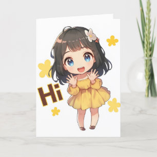 Hi Card Anime Girl Chibi Yellow