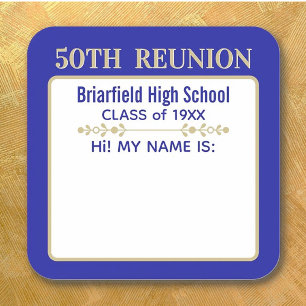 Hi! Class Reunion custom Name badge stickers