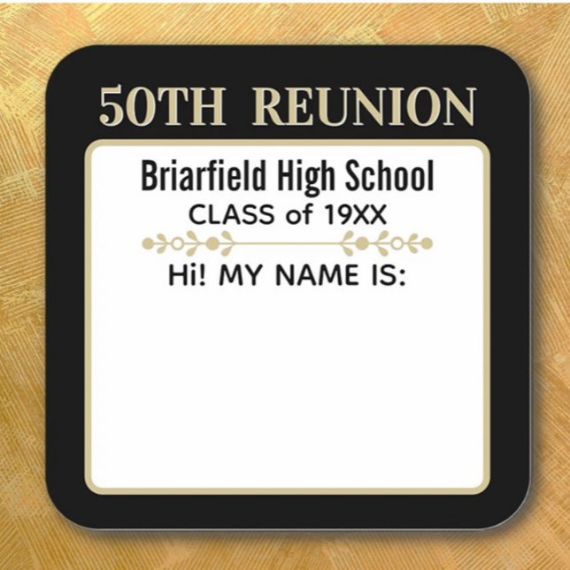 Hi! Class Reunion custom Name badge stickers (Creator Uploaded)