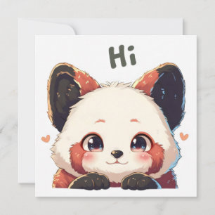 Hi Cute Sweet Animal Holiday Card