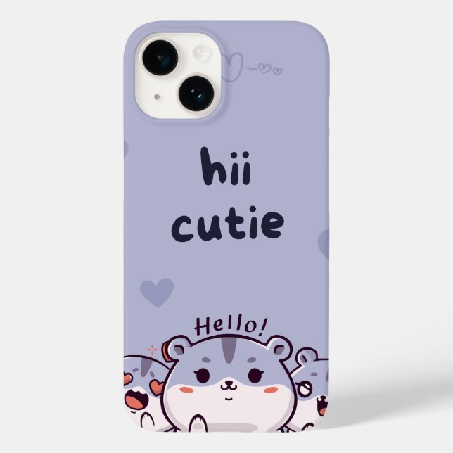 Hi Cutie – Soft Aesthetic Cute Text Design Case-Mate iPhone Case (Back)