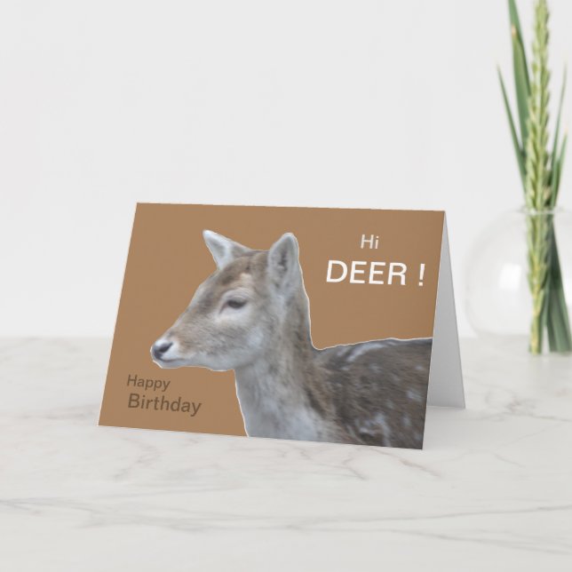 Hi DEER Birthday Greeting Card (Front)