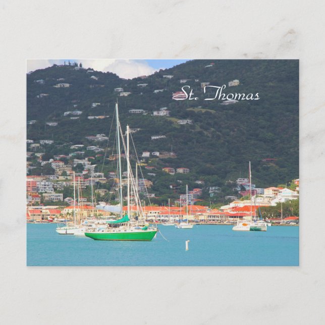 Hi def photography of St. Thomas, Boats Postcard (Front)