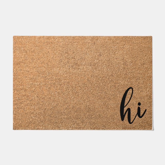 Hi Door mat, Hi Welcome Doormat, Housewarming Gift Doormat (Front)