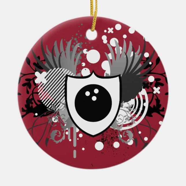 hi-fi bowling ceramic tree decoration (Front)