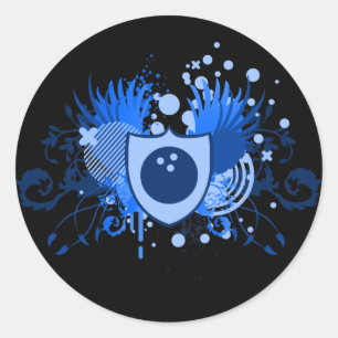 hi-fi bowling classic round sticker