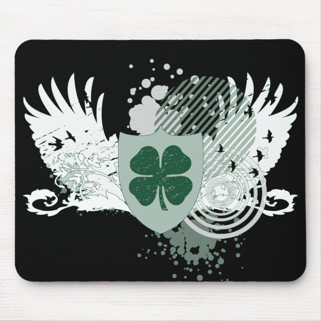 hi-fi four leaf clover mouse mat (Front)