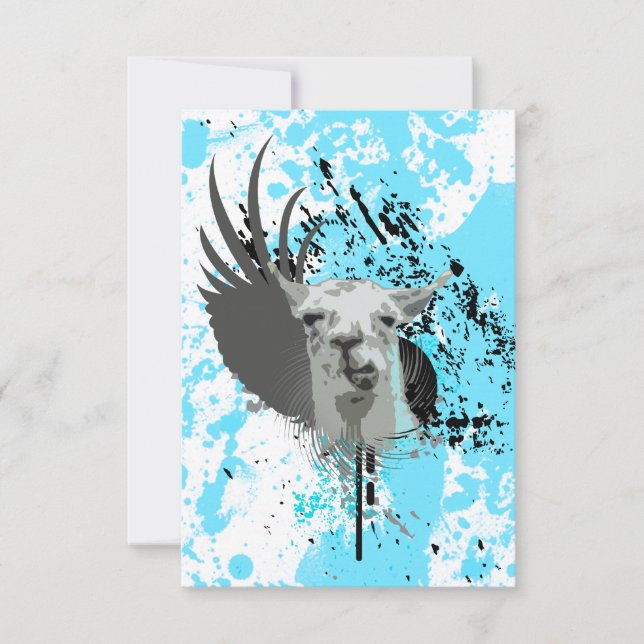 hi-fi llama invitation (Front)
