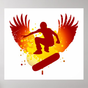 hi-fi skateboarding. sunset fade. poster