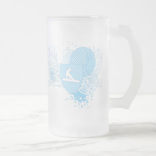 hi-fi snowboard frosted glass beer mug