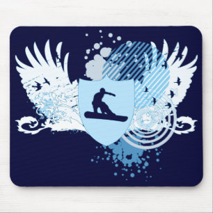 hi-fi snowboarding. traced in blue. mouse mat