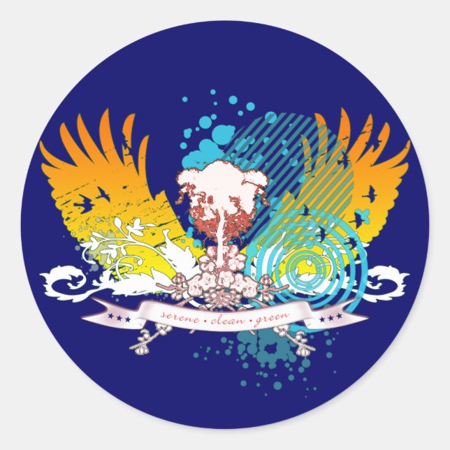 hi-fi tree. classic round sticker (Front)