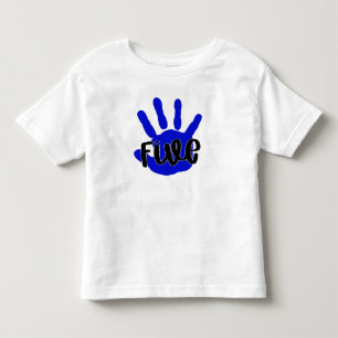 Hi Five Fifth Birthday Boy- 5th Birthday  Toddler T-Shirt