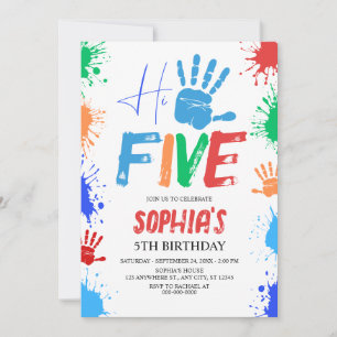 Hi-five High Five 5th Birthday Invitation