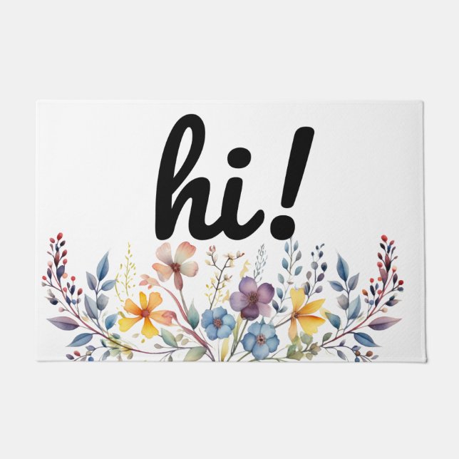 hi floral doormat (Front)
