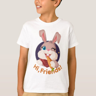 Hi Friends Catch Me If You Can Cute Kids Bunny T-Shirt