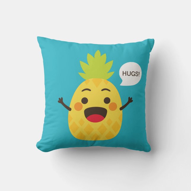 Hi Friends! Pineapple Illustration Cushion (Front)