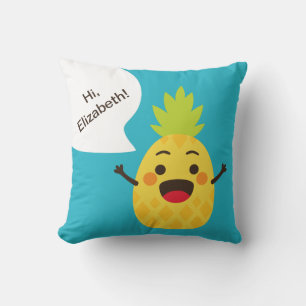 Hi Friends! Pineapple Illustration Cushion