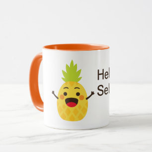 Hi Friends! Pineapple Illustration Mug