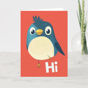 Hi Funny Bird Holiday Card