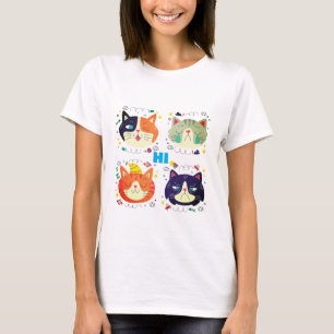 Hi Funny Cat Meme Graphic T-Shirt