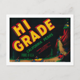 Hi Grade Pear Crate Label Postcard