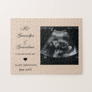 Hi Grandma and Grandpa Photo Ultrasound  Jigsaw Puzzle